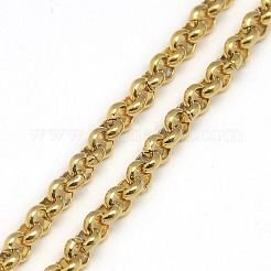 Collane alla moda unisex 201 in acciaio inossidabile con catena rolo a croce&nbsp;NJEW-L043B-09G