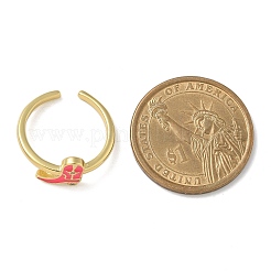 Offene Manschettenringe aus Messing mit Mikropflaster und Zirkonia für Damen&nbsp;KK-K392-59G-04