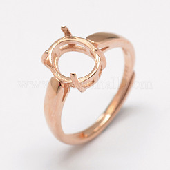 925 anillo solitario de plata esterlina ajustable&nbsp;STER-P033-17RG