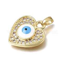 Micro pavé de zircone cubique transparent en laiton avec pendentifs en émail&nbsp;CU-CBAA556-10B
