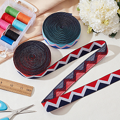 10 Yards 2 Farben flaches Nylon-Gummiband mit Wellenmuster&nbsp;EC-FG0001-04