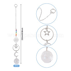 2 Stück hängende Ornamente aus Messing&nbsp;HJEW-TA00371