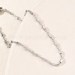 Bracciali da donna a catena con maglie cubiche in acciaio inossidabile 304&nbsp;BJEW-G790-04P