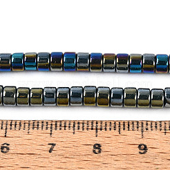 Brins de perles en verre opaque plaquées de couleur AB&nbsp;GLAA-T026-2x4mm-P16