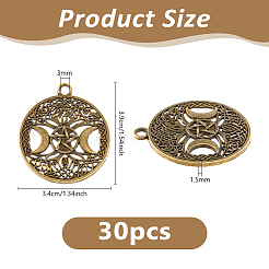 30 pz pendenti in lega cava in stile tibetano&nbsp;TIBEP-DC0001-47
