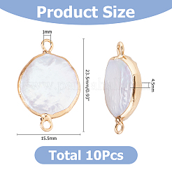 10 Stück galvanisierte natürliche Keshi-Perlen&nbsp;PEAR-HS0001-11