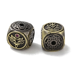 Perles de zircone cubiques en laiton de style tibétain&nbsp;KK-M284-53AB