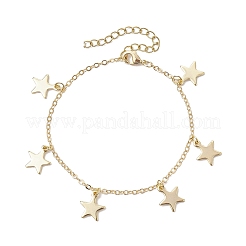 3 pz 3 stili catene in ottone maglie braccialetti con ciondoli per le donne&nbsp;BJEW-JB11392