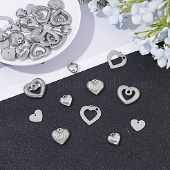 36 pièce 6 styles 304 breloques vierges estampées en acier inoxydable&nbsp;STAS-UN0020-70P