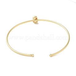 Braccialetti aperti con lettera in micro pavé di ottone placcato a cremagliera con zirconi trasparenti&nbsp;BJEW-A018-01G-S