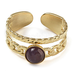 Natürlichen Amethyst Fingerringe&nbsp;RJEW-U027-06G-05