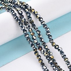 Brins de perles de verre électrolytiques à facettes (32 facettes) rondes plaquées arc-en-ciel&nbsp;EGLA-J130-FR15
