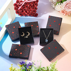 5 boîte d'emballage à bijoux en carton avec marquage à chaud (motif planète)&nbsp;CON-TA0001-44A