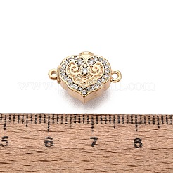 Fermoirs en laiton micro pavé de zircone cubique transparente&nbsp;KK-Q074-07G