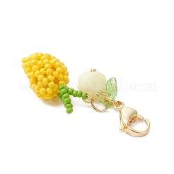 Adornos colgantes de mango con cuentas de vidrio hechas a mano&nbsp;HJEW-MZ00348