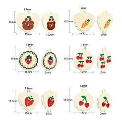 Colgantes de esmalte de aleación 30pcs 6 estilos&nbsp;ENAM-CJ0002-21