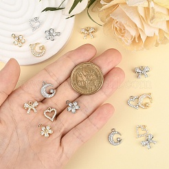 16 stücke 8 arten rack überzug messing micro pave zirkonia charms&nbsp;ZIRC-YW0001-30
