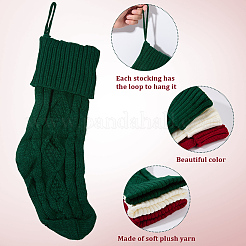 3 Stück 3 Farben gestrickte Strumpfbeutel zum Aufhängen aus Acrylfasern&nbsp;AJEW-SP0004-03