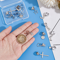 8 Paar 8 Stile 304 Edelstahl Charms Manschette Ohrringe&nbsp;EJEW-UN00006