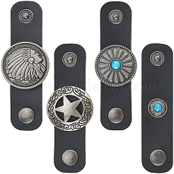 4 pieza de 4 estilos de cuero sintético con clips de aleación para bufanda&nbsp;FIND-CL0001-78C
