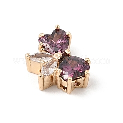 Pendentifs avec zircon cubiques à micro-pavés en laiton&nbsp;KK-K297-25G