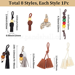 8 pz ciondoli per scarpe con nappa in pelle PU e perline in resina&nbsp;DIY-SP0007-53