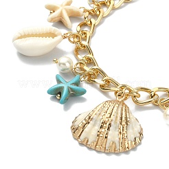 Bettelarmband aus natürlicher Muschel&nbsp;BJEW-TA00352