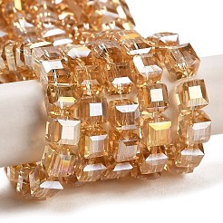 Chapelets de perles en verre électroplaqué&nbsp;LS-EGLA-D018-8x8mm-49