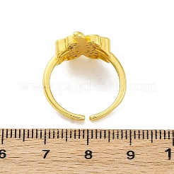 Anelli per polsini da donna in ottone con micro pavé di zirconi trasparenti&nbsp;RJEW-Q009-07G