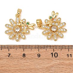 Pendenti in zirconi cubici trasparenti in micro pavè di ottone&nbsp;KK-G543-05G-02