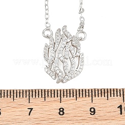 Colliers à pendentif flamme en laiton serti de micro-pavés de zirconiums cubiques transparents&nbsp;KK-CBA4547-10P