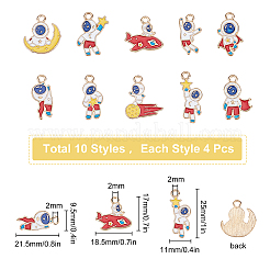 40 Stück 10 Style Legierung Emaille Anhänger&nbsp;ENAM-SC0002-22