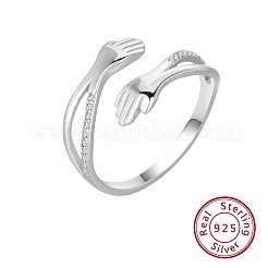 925 Hug-Cuff-Ring aus Sterlingsilber mit Mikropavé und klarem Zirkonia&nbsp;FS-WG4B3ED-01