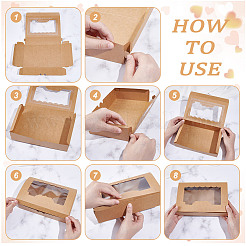 Faltbare Mini-Kuchenschachteln aus Kraftpapier&nbsp;CON-WH0106-07