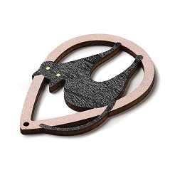 Gros pendentifs en bois imprimés&nbsp;WOOD-B007-02
