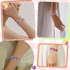 Juego de pulseras elásticas hechas a mano de arcilla polimérica heishi surfer&nbsp;BJEW-SW00099-01