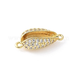 Messing Micro Pave klare Zirkonia Muschelförmige Glieder Verbinder Charms&nbsp;KK-K399-03A-G