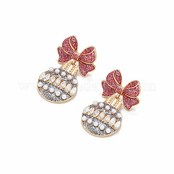 Boucles d'oreilles pendantes en alliage de zinc et strass&nbsp;FS-WG792C8-02