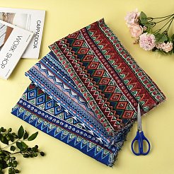 Tissu en lin et coton à imprimé géométrique bohème&nbsp;DIY-FZC0002-05B