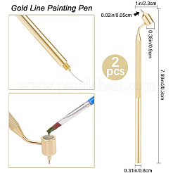 2 x schräger Feinlinien-Lackstift aus Aluminium&nbsp;AJEW-GF0011-73
