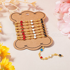Chaînes de perles en forme de cœur en émail coloré faites à la main de 1 m&nbsp;CHC-TA0001-12
