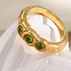 Fingerringe aus chirurgischem Edelstahl 316L mit Zirkonia-Pavé&nbsp;WGCD260-02