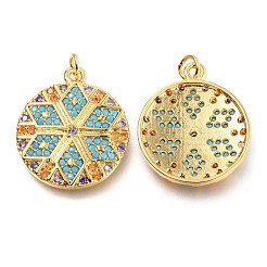 Pendenti in zirconi cubici colorati in micro pavè di ottone&nbsp;ZIRC-J024-09G