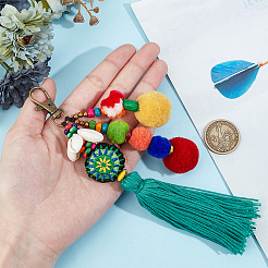 Décorations pendentifs bohèmes en polyester&nbsp;HJEW-WH20010-01C
