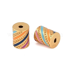 925 Sterling Silber bunte Emaille Perlen&nbsp;STER-P060-08G