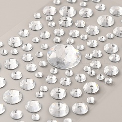 Facettierte runde Acryl-Strass-Aufkleber mit flacher Rückseite&nbsp;DIY-WH0410-24