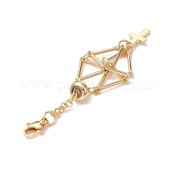 Custodia in ottone macramè porta pietra vuota decorazione pendente a croce&nbsp;HJEW-JM01288