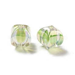 Perline acriliche iridescenti arcobaleno con placcatura uv bicolore&nbsp;LS-TACR-D010-04D