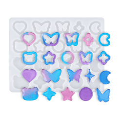 Anelli di collegamento farfalla/cuore/stella e stampi in silicone fai da te silhouette cabochon&nbsp;SIMO-PW0021-01