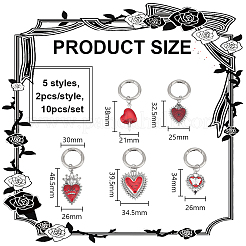 Gothic Herz Legierung Emaille Schuhe Charms&nbsp;HJEW-GO00051